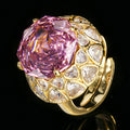Gold Millennium-Cut Dusty Rose Ring