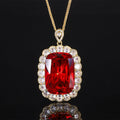 Gold orange-rotes Pendant mit Chopin-Kette