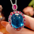Blauer Spinell Anhänger mit Chopard Kette