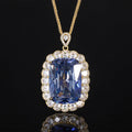 Gold Weißplattierter Blauer Anhänger mit Chopin Kette