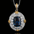 Blauer Spinell Anhänger mit Box-Kette