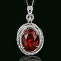 Weißgold rote Rubin Anhänger mit Chopard Kette