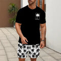 Schwarz mit weißen Shorts mit Palmen