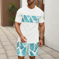Weiß mit blauen Shorts mit Blättern