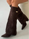 Braun Wildleder