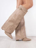 Beige Wildleder